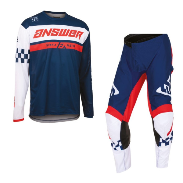 Answer Racing Answer kids arkon octane motocross pant & jersey kit navy/white